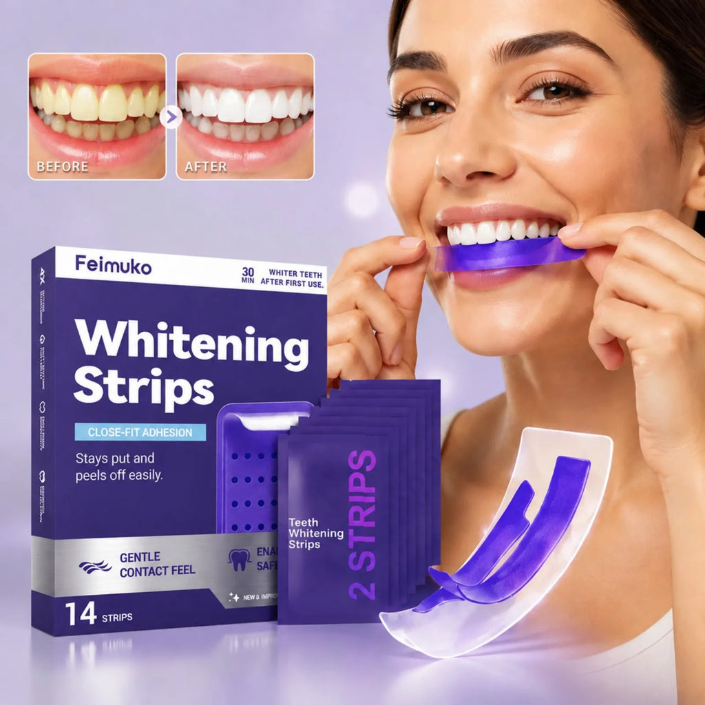 Premium Purple Whitening Strips - Professional Tooth Stain Removal
