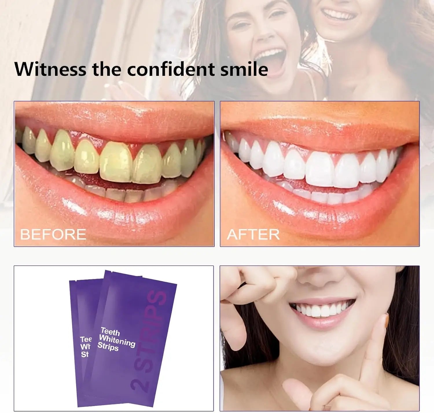 Premium Purple Whitening Strips - Professional Tooth Stain Removal