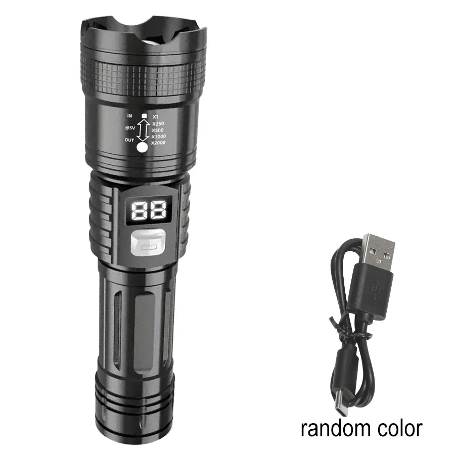 100000LM Super Bright Flashlight Type-C