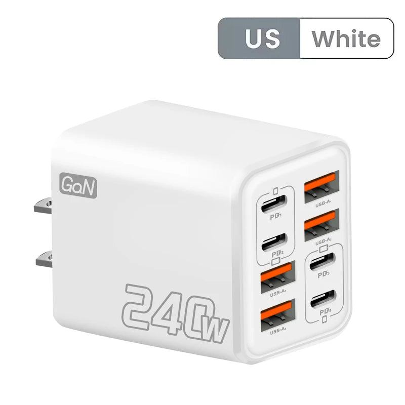 240W GaN USB C Charger 8 in 1 Fast Charging