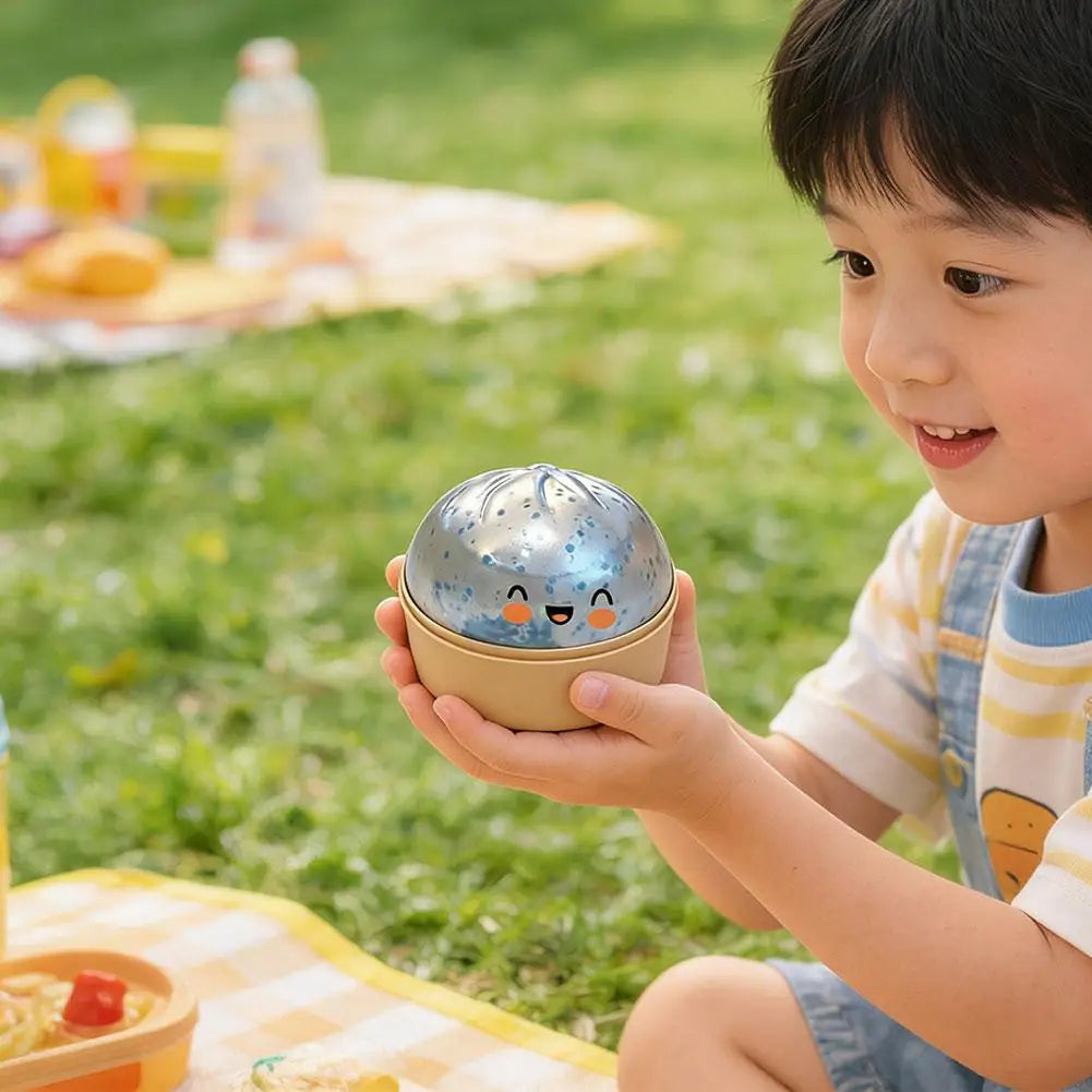 Giant Dumpling Squeeze Toy with Bamboo Steamer