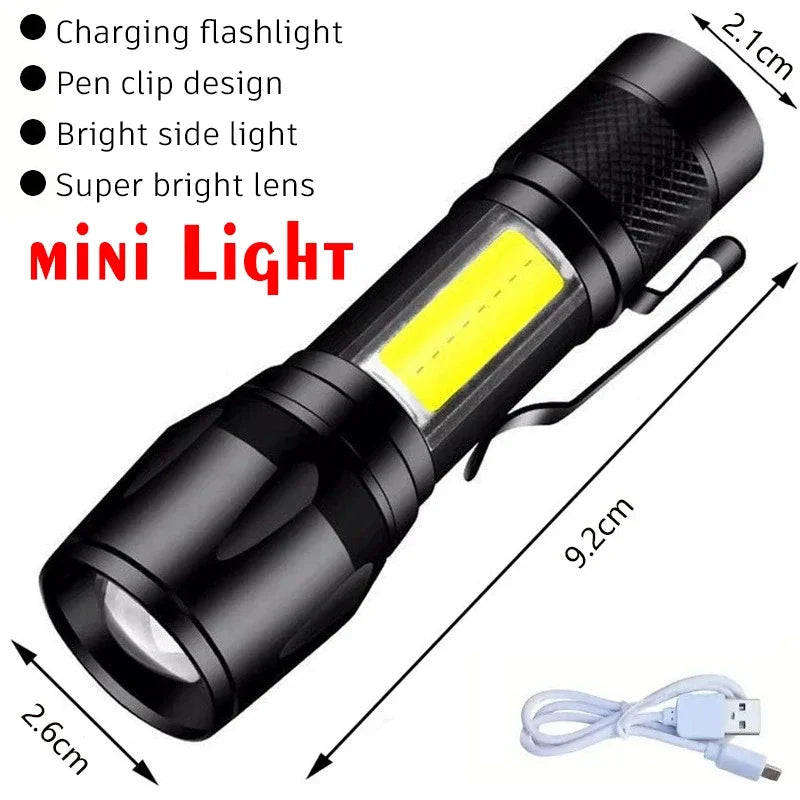 100000LM Super Bright Flashlight Type-C