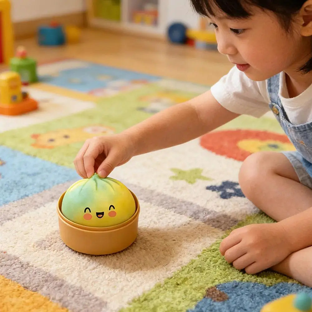 Giant Dumpling Squeeze Toy with Bamboo Steamer