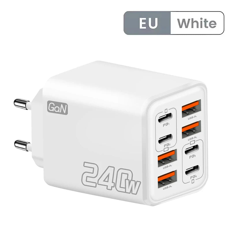 240W GaN USB C Charger 8 in 1 Fast Charging