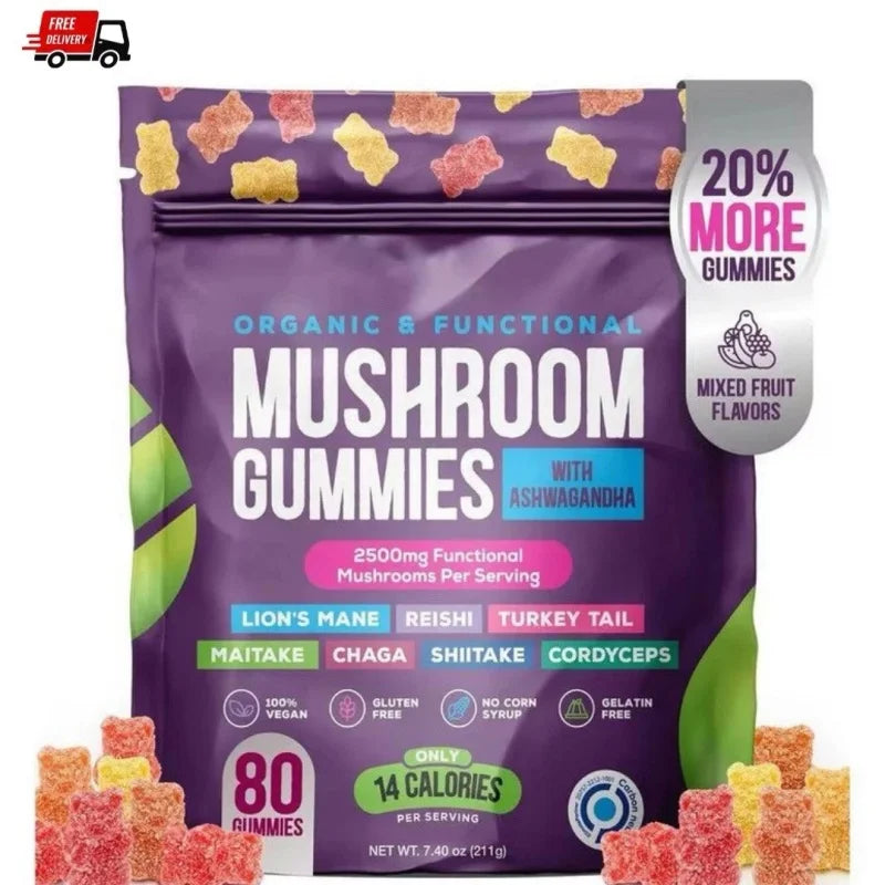 Mushroom Gummies - Lion's Mane Ashwagandha - 2500mg
