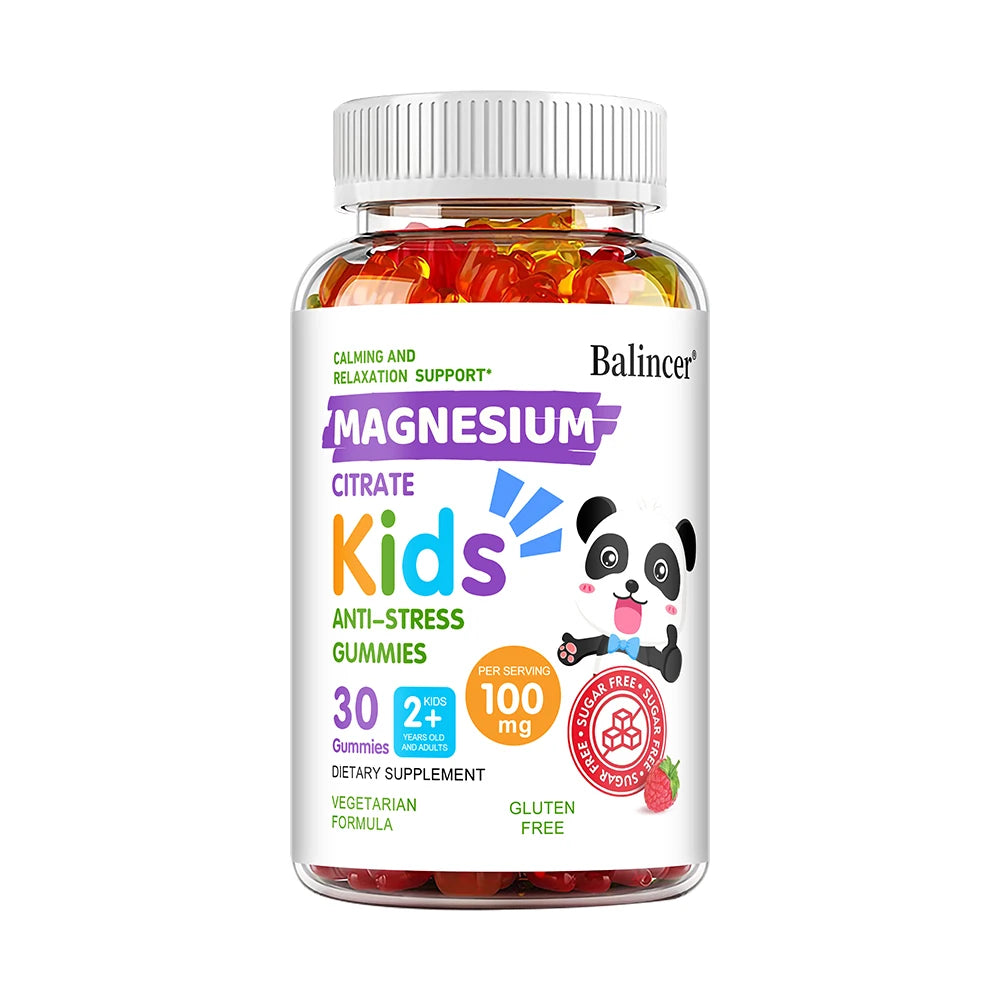 Kids Magnesium Gummies - Calming, Anti-stress, Healthy Sleep, Improve Memory, Concentration