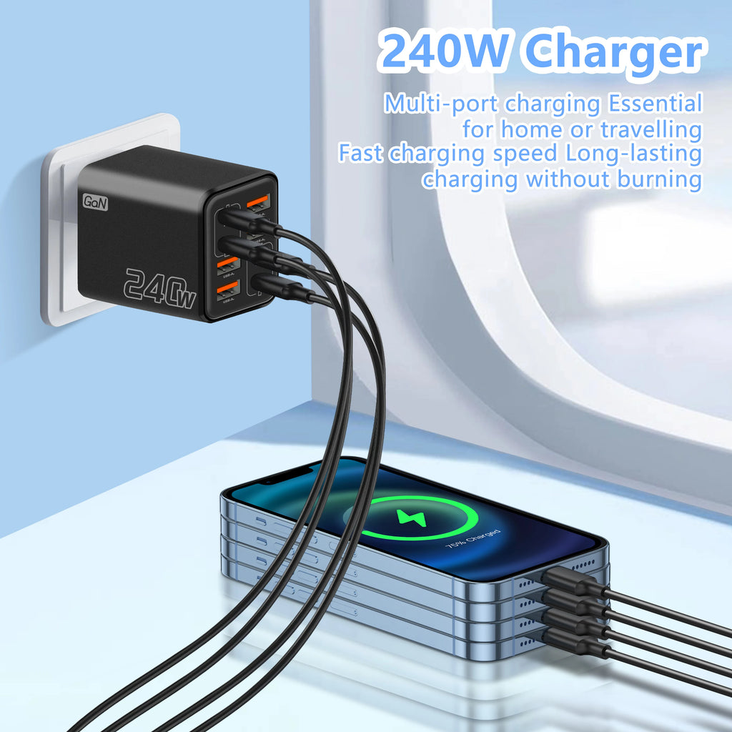 240W GaN USB C Charger 8 in 1 Fast Charging