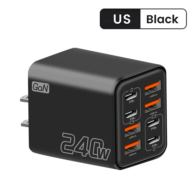 240W GaN USB C Charger 8 in 1 Fast Charging