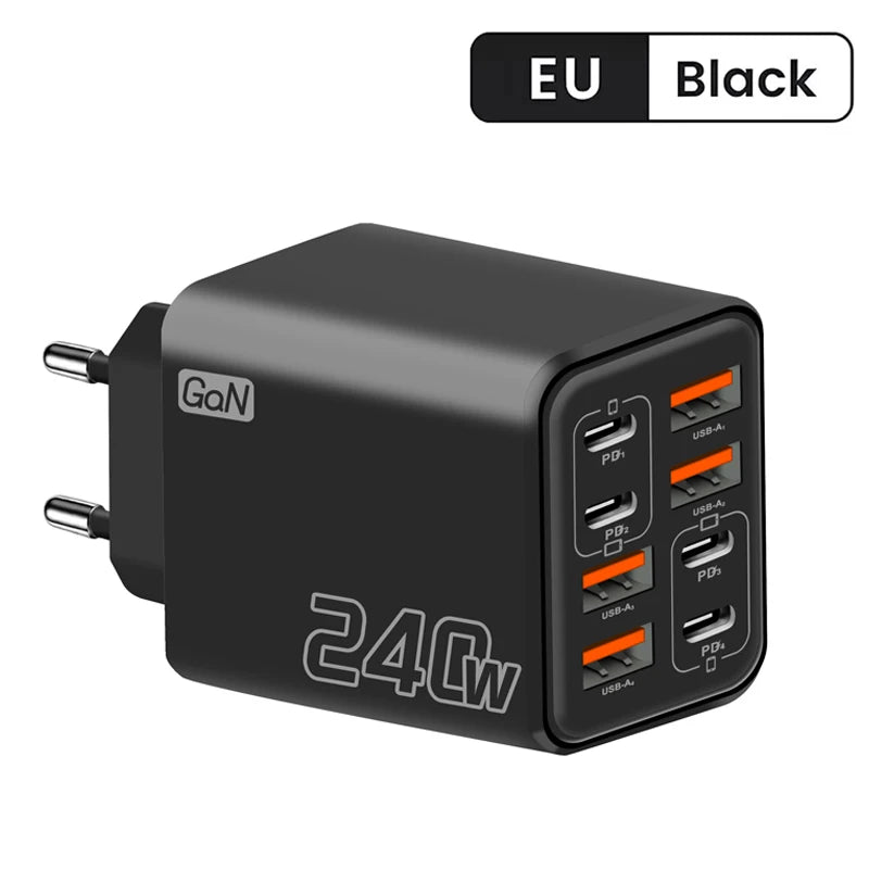 240W GaN USB C Charger 8 in 1 Fast Charging